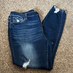 KanCan high rise button fly distressed jeans